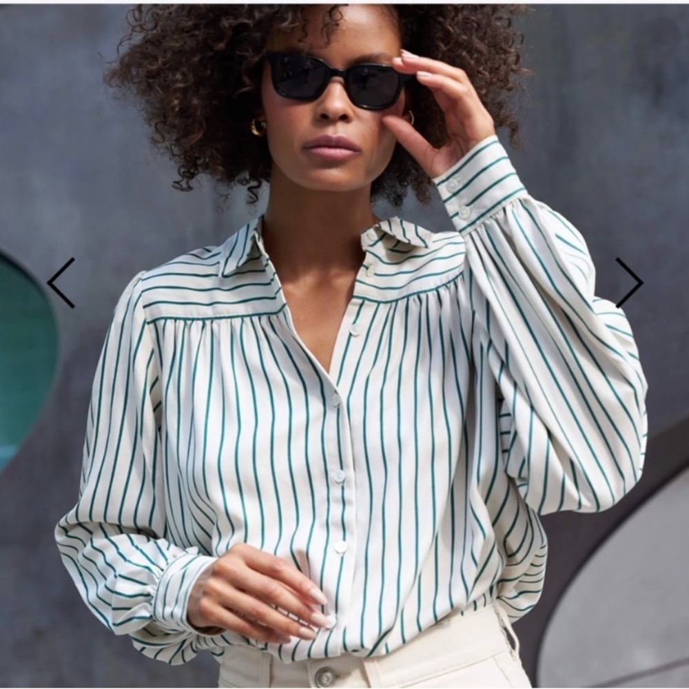 AYR Striped Silk Long Sleeve Shirt